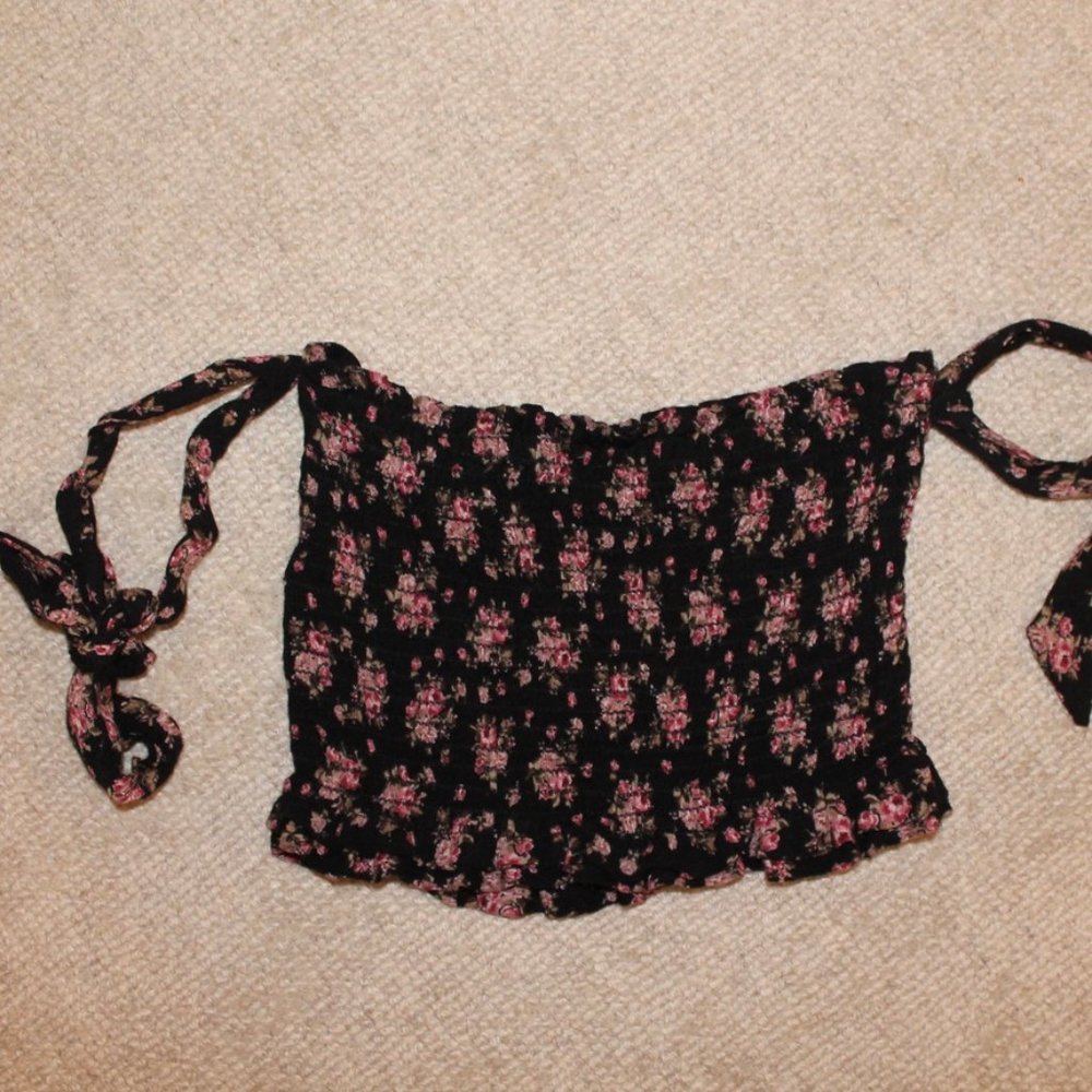 BLUE LIFE SMOCKED OFF-THE-SHOULDER CROP TOP